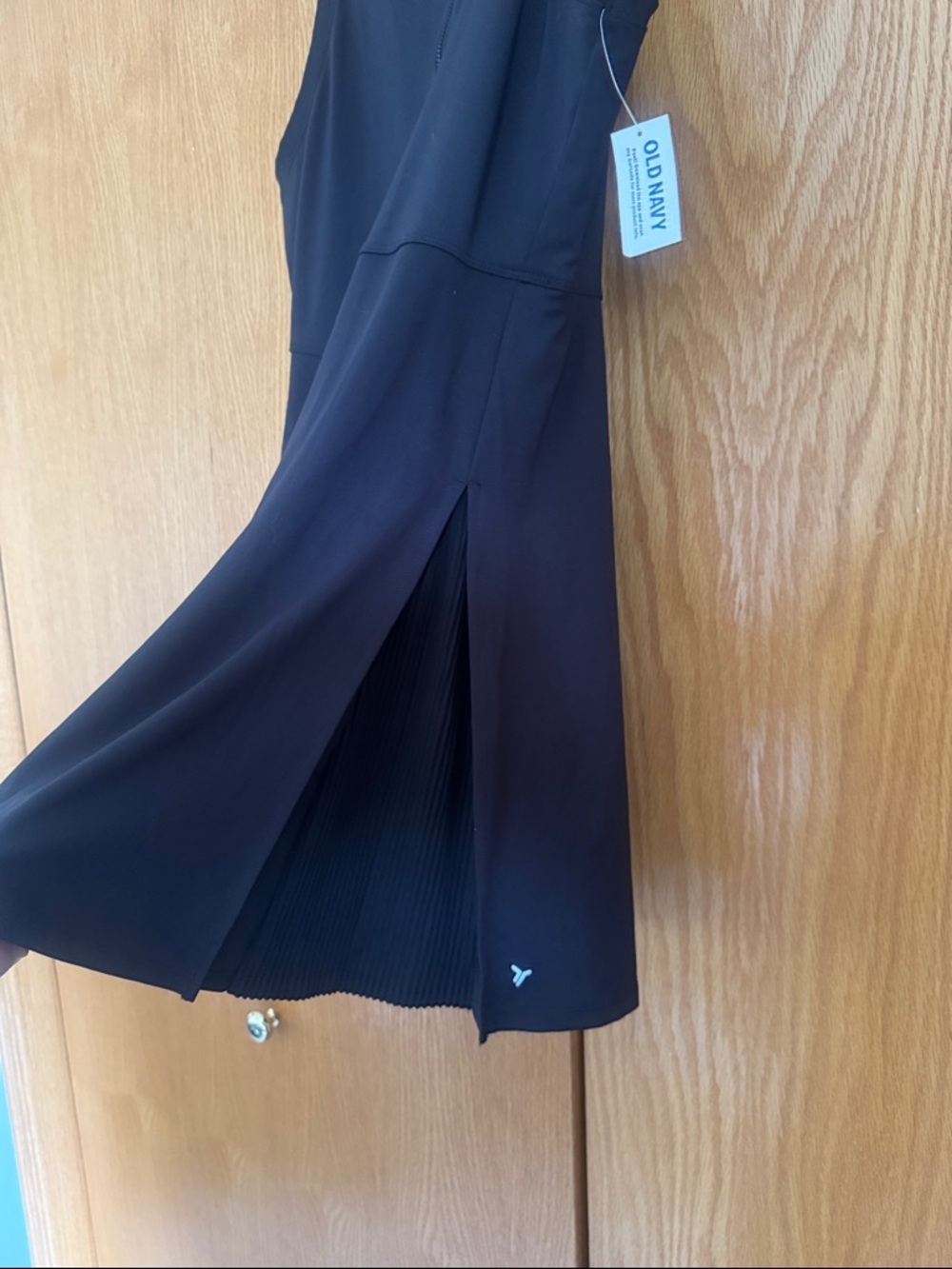 Old Navy Black Sleeveless Midi Dress with Front Zip - Picture 4 of 5